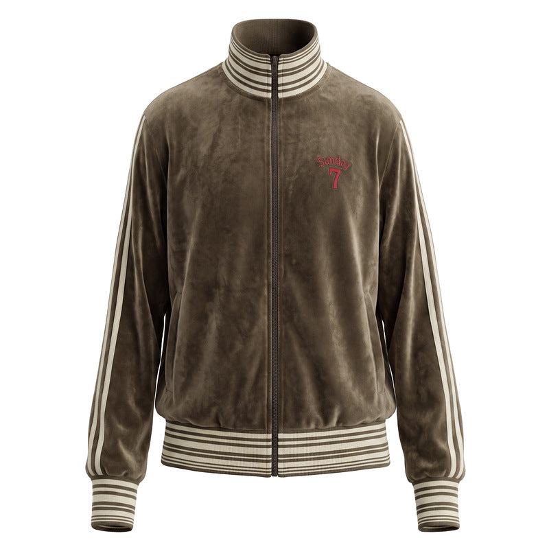 Retro velvet sports jacket with women&