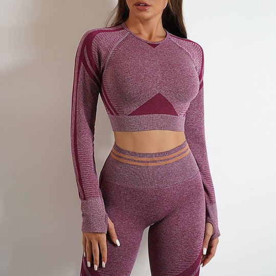 Seamless Yoga Pants Peach Hip Autumn And Winter Sports Bodybuilding Pants Top Suit - Allen-Fitness