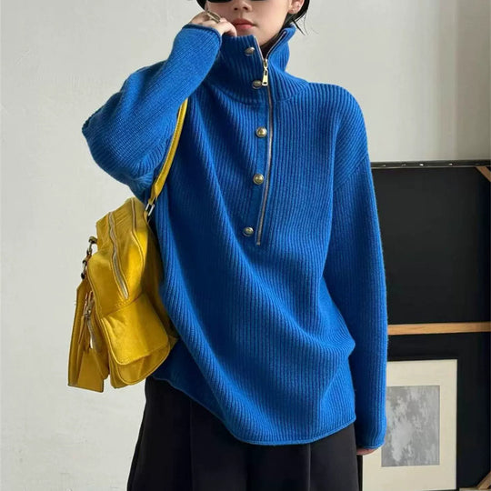 Half zip stand up collar sweater