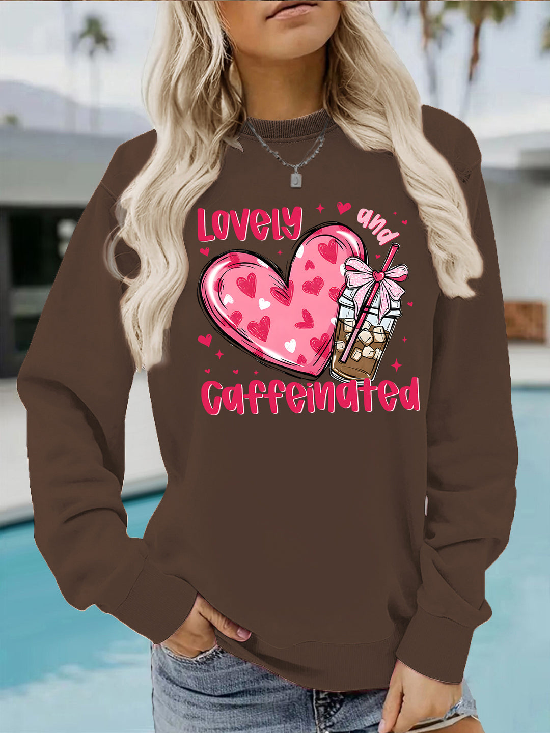 Loose velvet sweatshirt