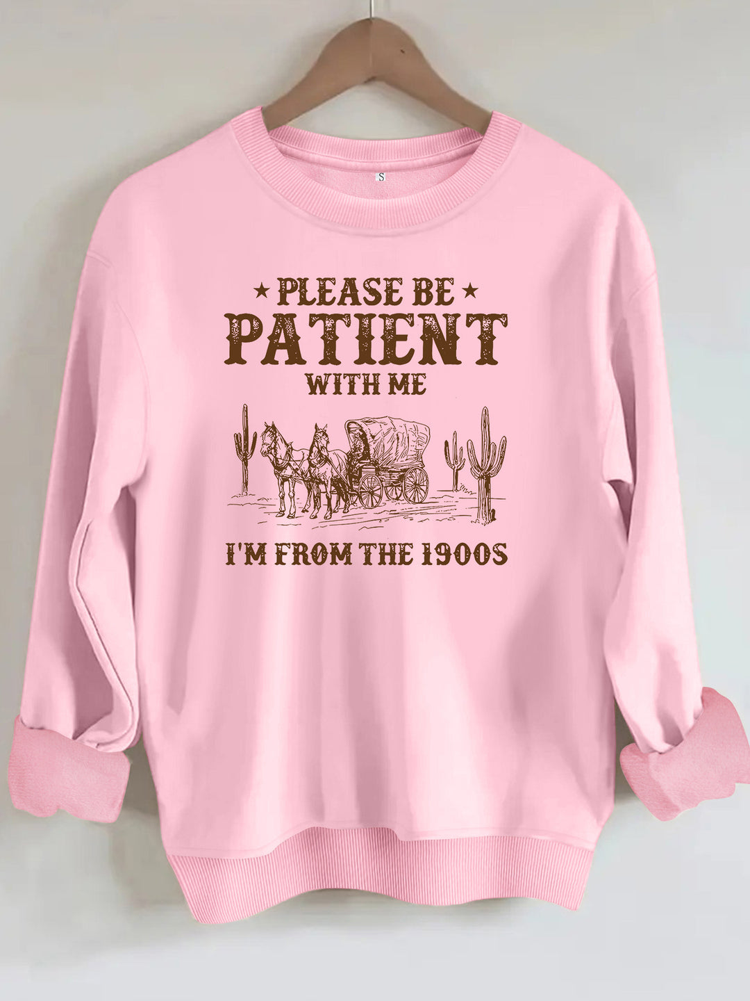 Round neck fleece hoodie