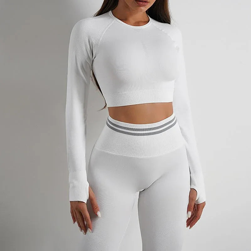 Seamless Yoga Pants Peach Hip Autumn And Winter Sports Bodybuilding Pants Top Suit - Allen-Fitness