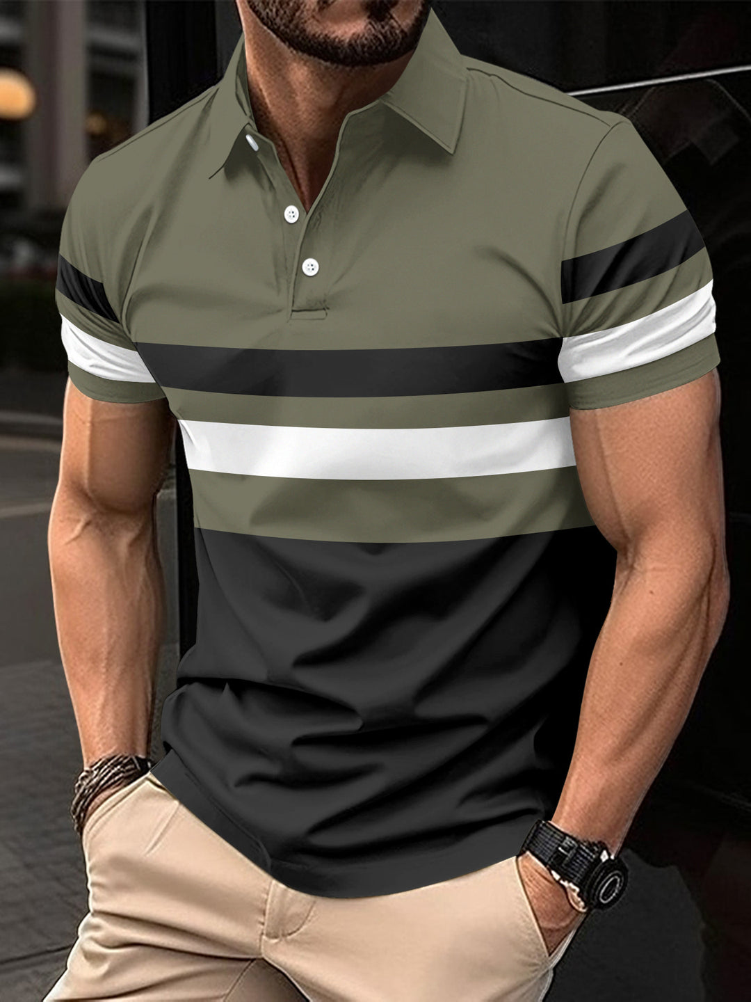 Polo striped men&