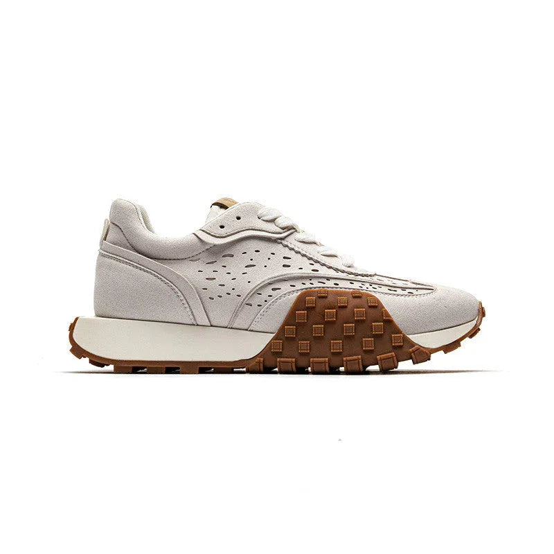 Retro Niche Thick-Soled Jogging Casual Sneakers with Breathable Comfort & Color-Blocking Style - Allen-Fitness