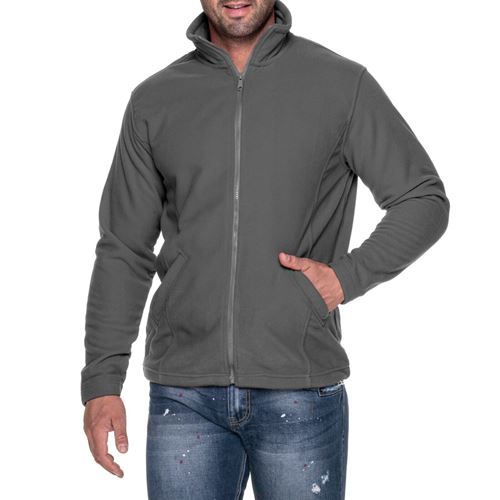 Premium Men's Microfleece Jacket - FBH681 displayed with drawstring system for adjustable fit, ideal for layering.