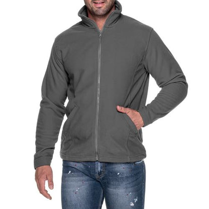 Premium Men's Microfleece Jacket - FBH681 displayed with drawstring system for adjustable fit, ideal for layering.