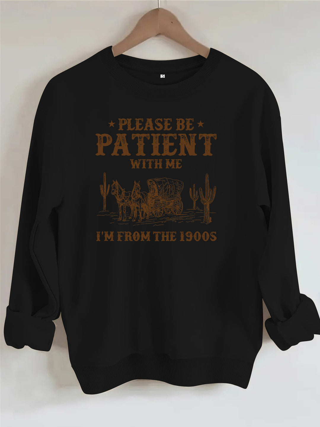 Round neck fleece hoodie