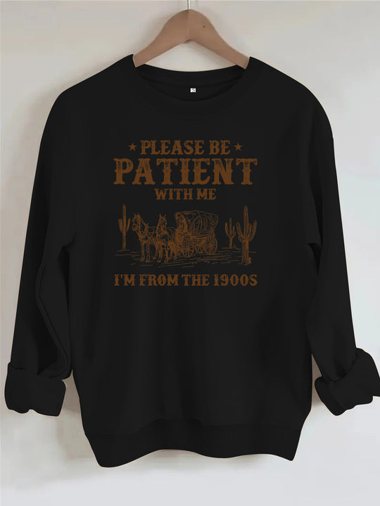 Round neck fleece hoodie