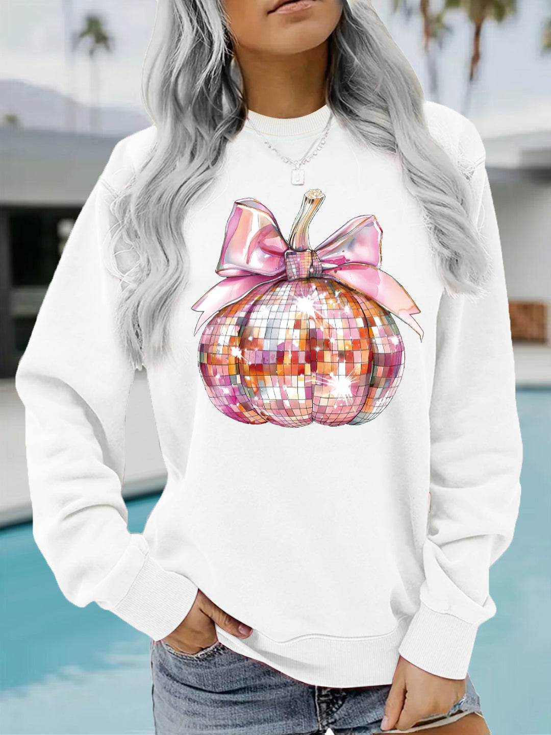 Round neck sweatshirt sports sweatshirt