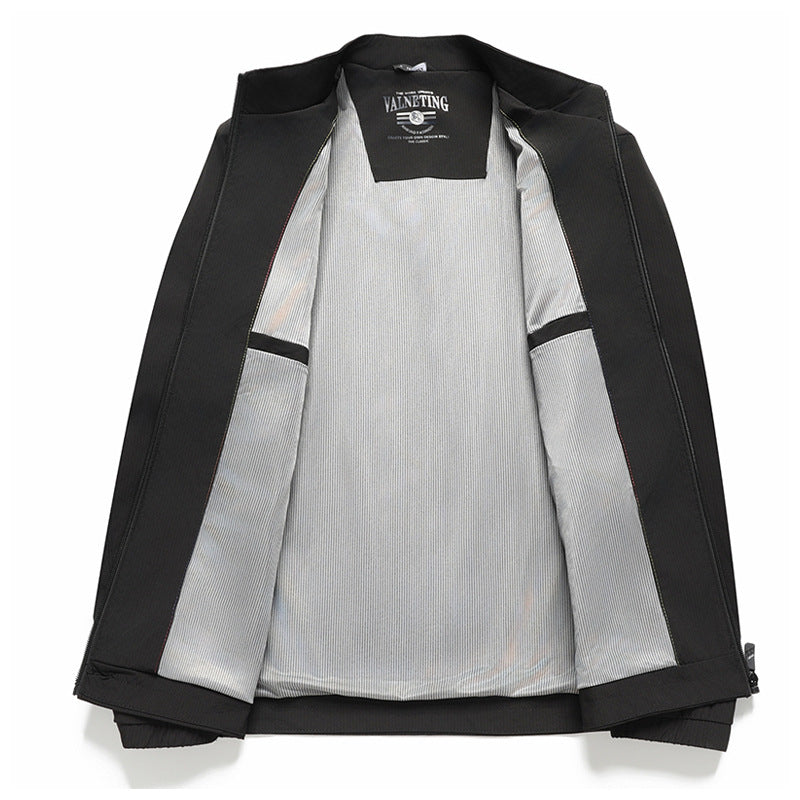 Long Sleeve Stand Collar Loose Fit Men&
