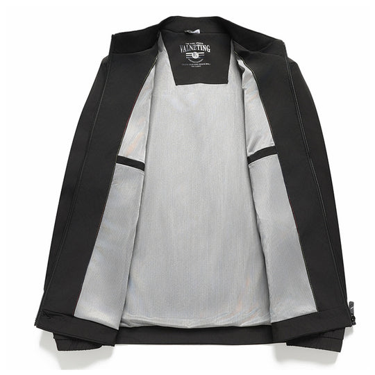 Long Sleeve Stand Collar Loose Fit Men&