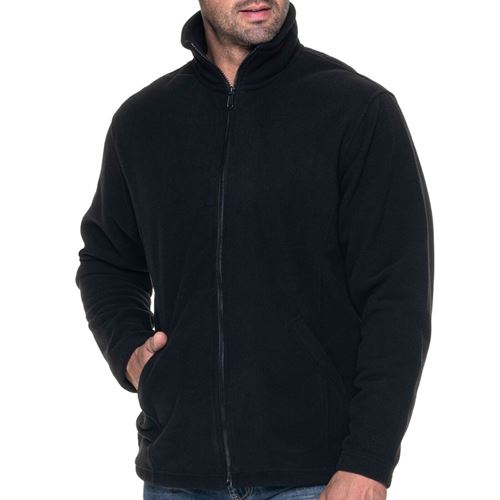 Back view of the Premium Men's Microfleece Jacket - FBH681, highlighting its anti-pilling finish and sleek look.