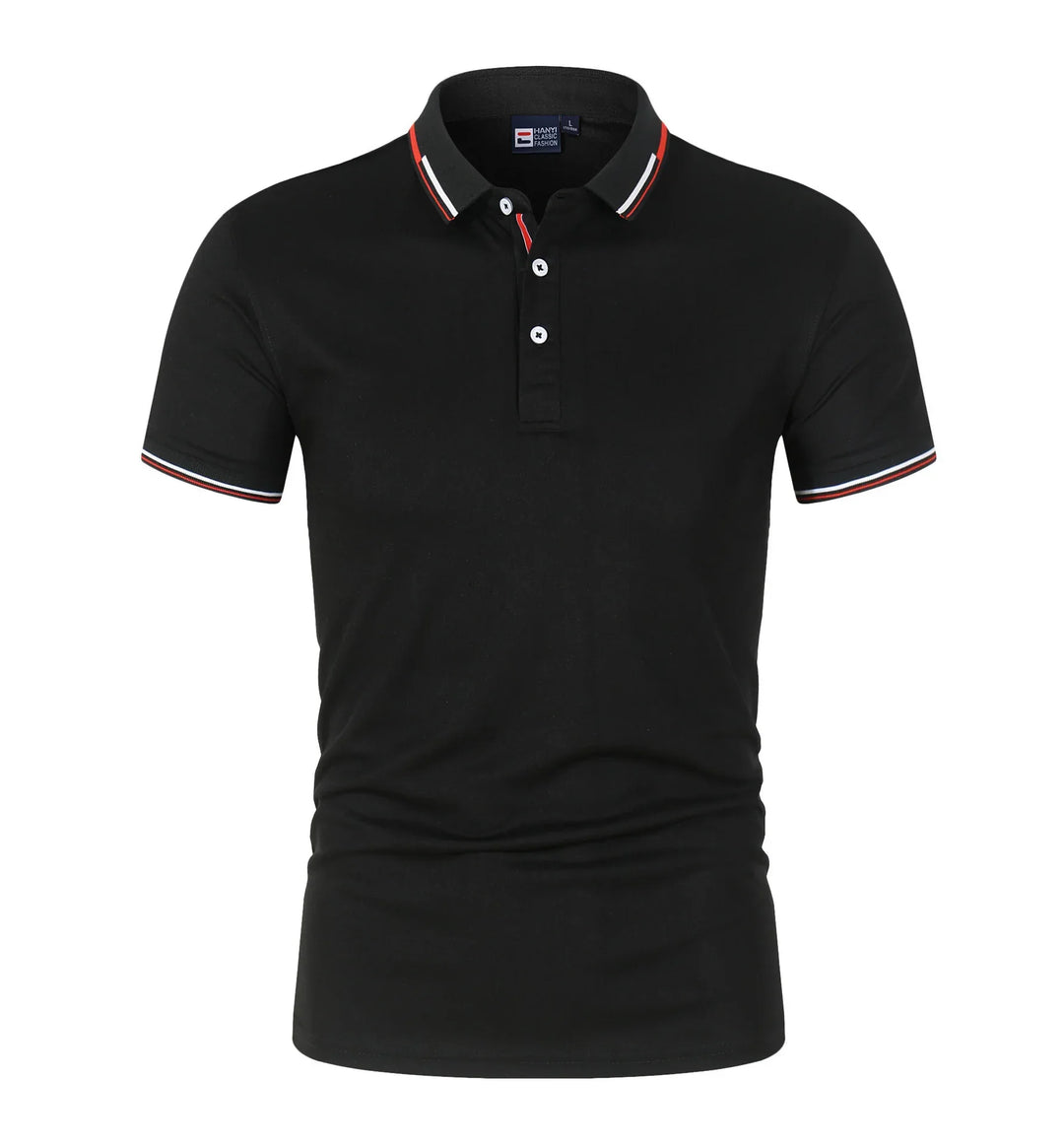 Solid-color Mens Polo Shirt With A Stand-up Collar And Short Sleeves - Allen-Fitness