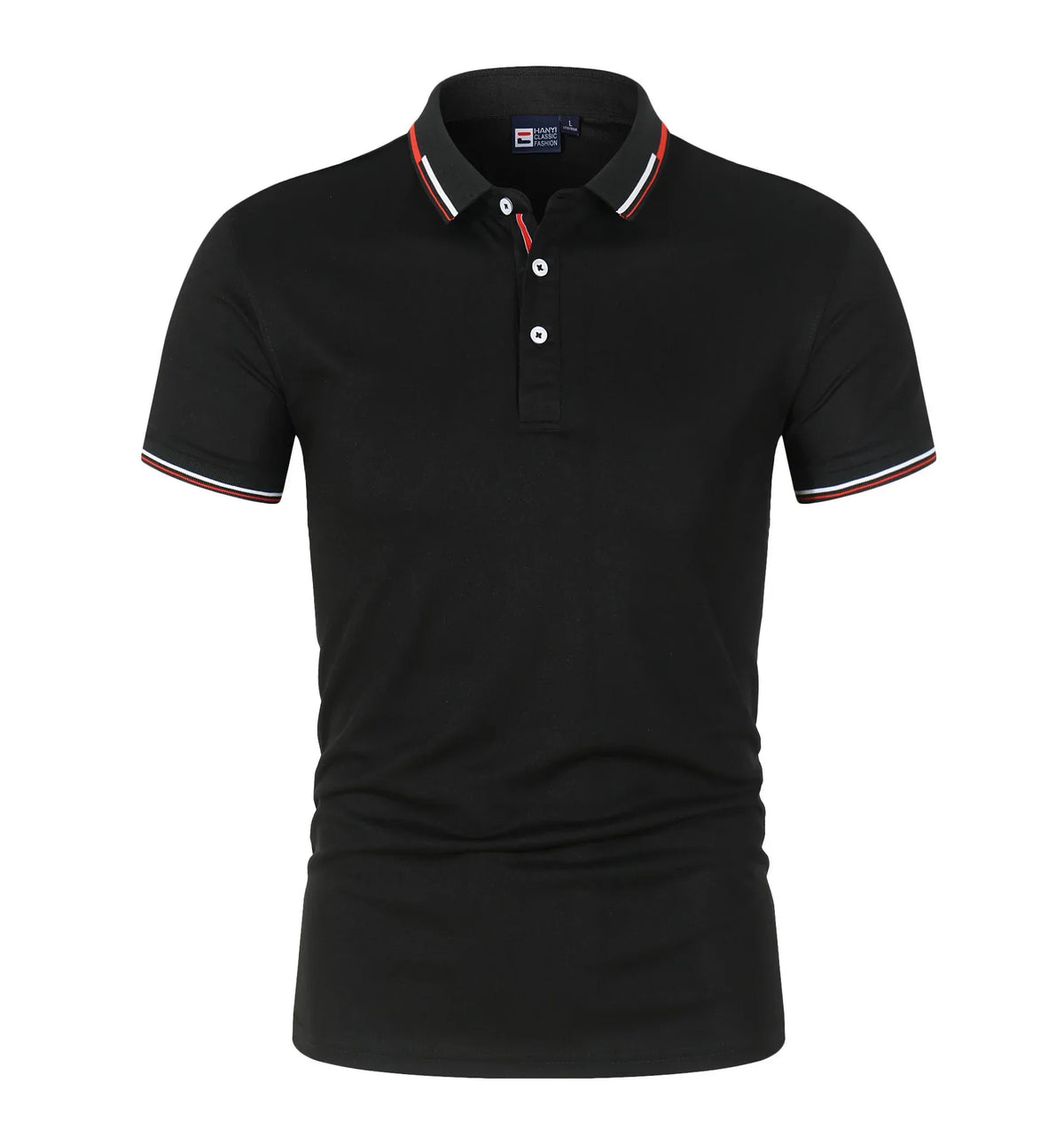Solid-color Mens Polo Shirt With A Stand-up Collar And Short Sleeves - Allen-Fitness