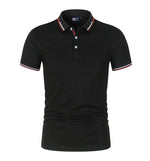 Solid-color Mens Polo Shirt With A Stand-up Collar And Short Sleeves - Allen-Fitness