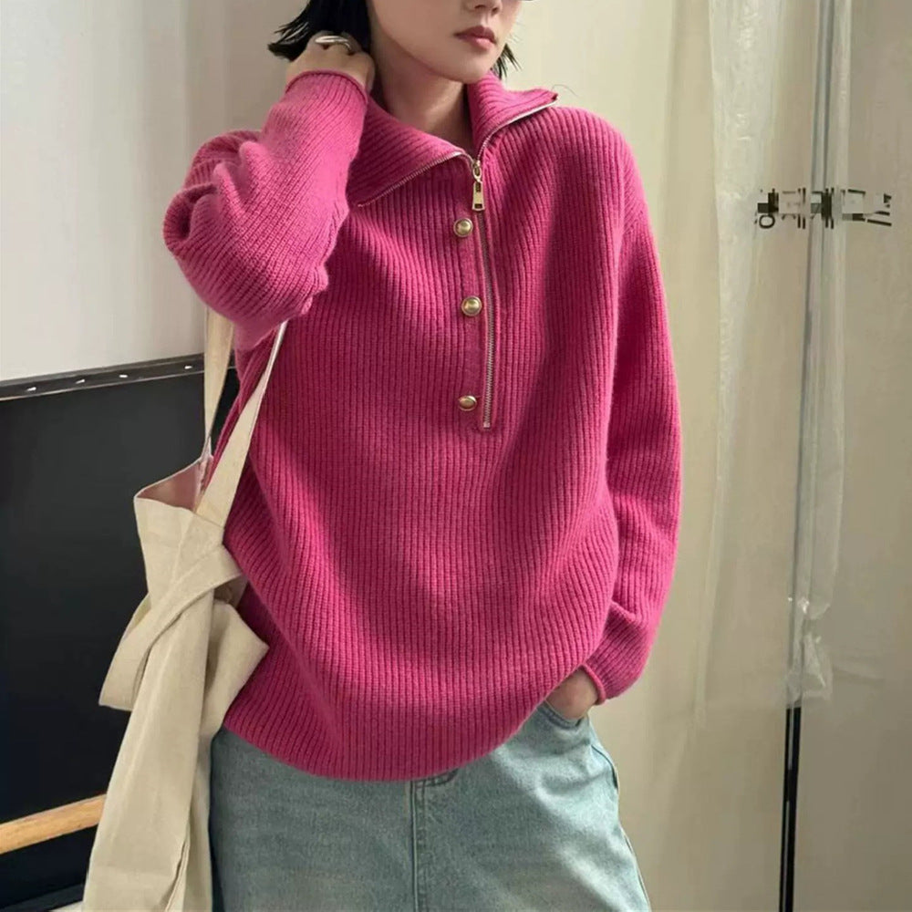 Half zip stand up collar sweater