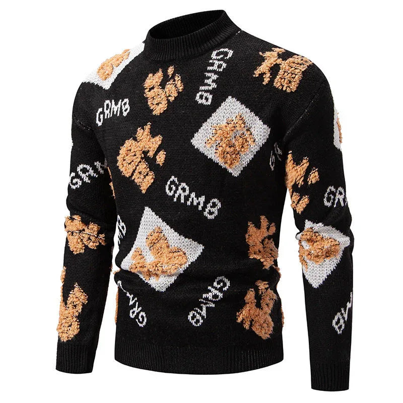 New Knitwear Half Turtleneck Fashion Sweater Men - Stylish, Cozy & Versatile for All Occasions - Allen-Fitness