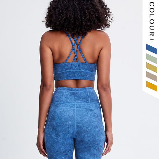 5 Colors Yoga Set Women Fitness Suits Bandage Yoga Sport Bra Tie Dye High Waist GYM Leggings Pants Fitness Suit Workout Leggings