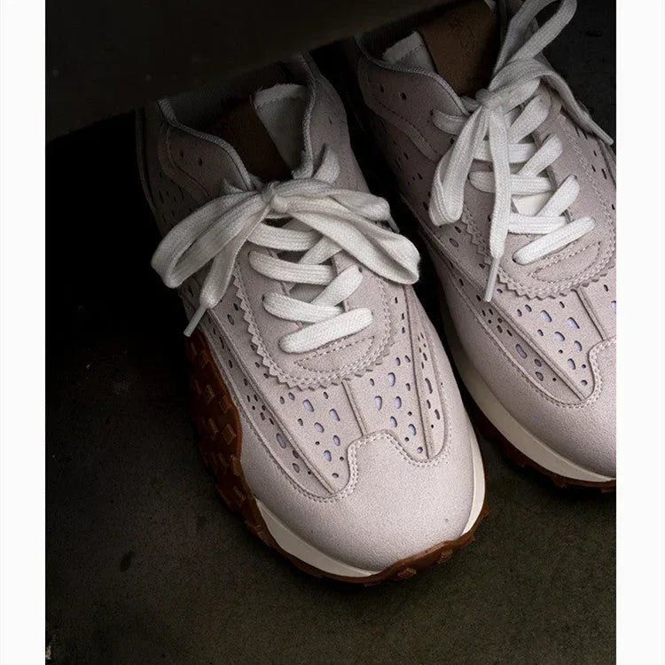 Retro Niche Thick-Soled Jogging Casual Sneakers with Breathable Comfort & Color-Blocking Style - Allen-Fitness