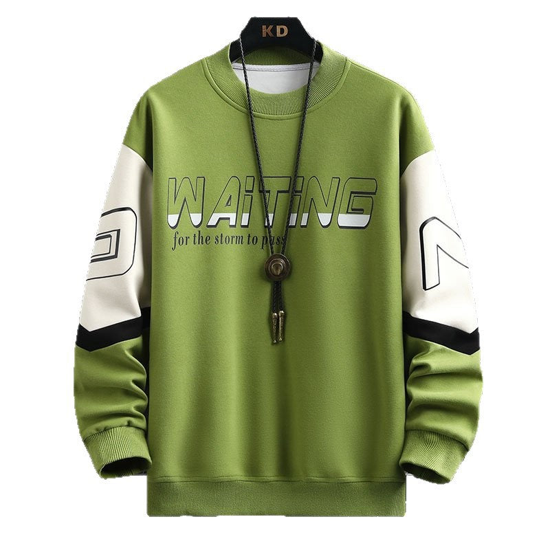 Color Block Print Long Sleeve Crew Neck Sweatshirt