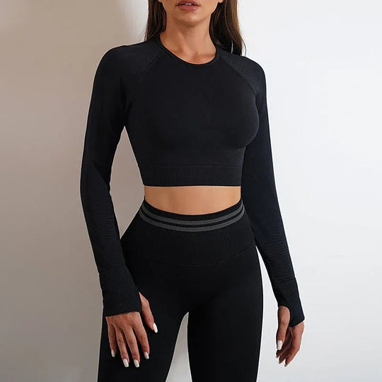 Seamless Yoga Pants Peach Hip Autumn And Winter Sports Bodybuilding Pants Top Suit - Allen-Fitness