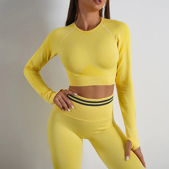 Seamless Yoga Pants Peach Hip Autumn And Winter Sports Bodybuilding Pants Top Suit - Allen-Fitness