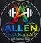 Colorful logo of Allen Fitness on a black background