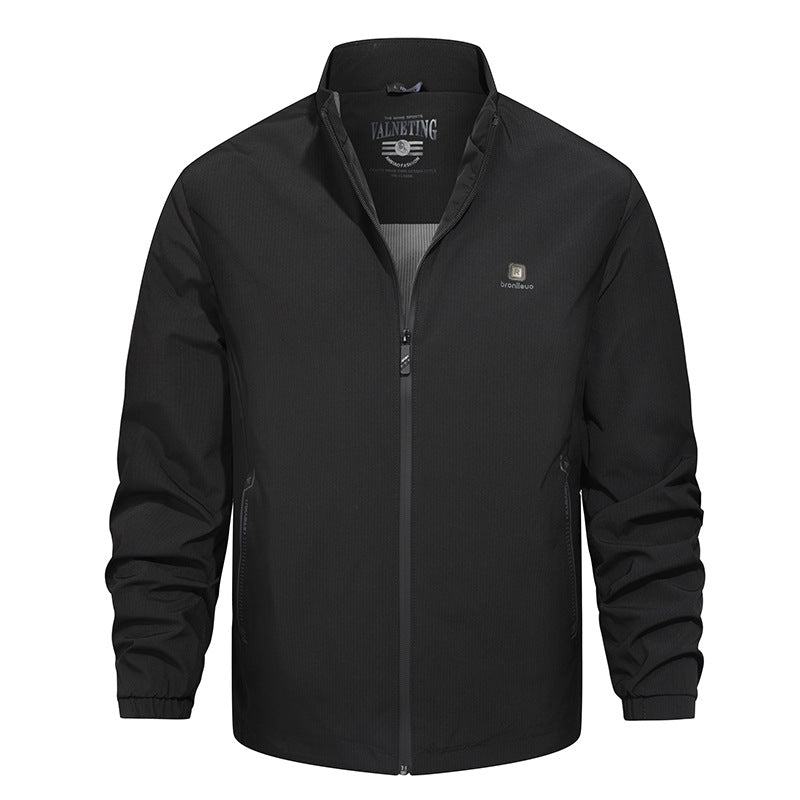 Long Sleeve Stand Collar Loose Fit Men&