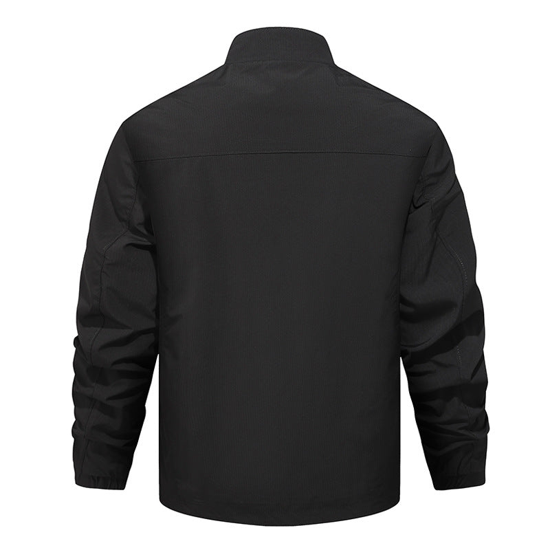 Long Sleeve Stand Collar Loose Fit Men&
