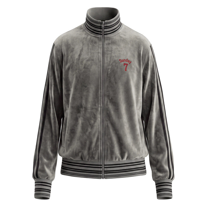 Retro velvet sports jacket with women&