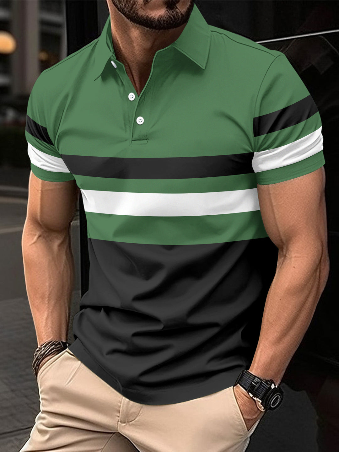 Polo striped men&
