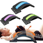 Back Massager Stretcher Equipment for Spine Pain Relief – Ergonomic Lumbar Support Tool - Allen-Fitness
