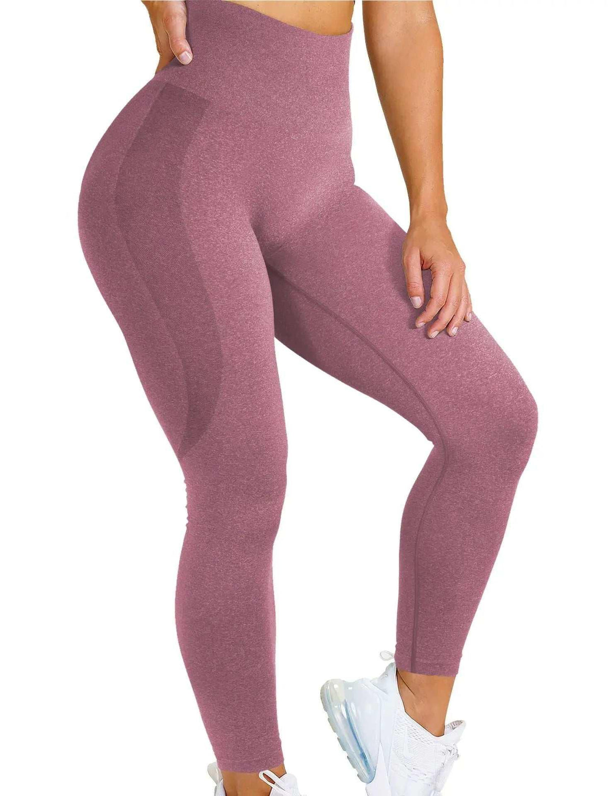 Seamless Yoga Pants - Moisture-Wicking Comfort in Stylish Brown for Gym and Everyday Wear - Allen-Fitness