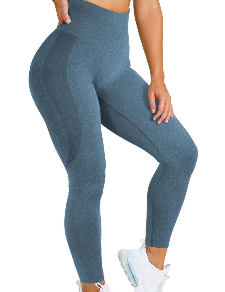 Seamless Yoga Pants - Moisture-Wicking Comfort in Stylish Brown for Gym and Everyday Wear - Allen-Fitness