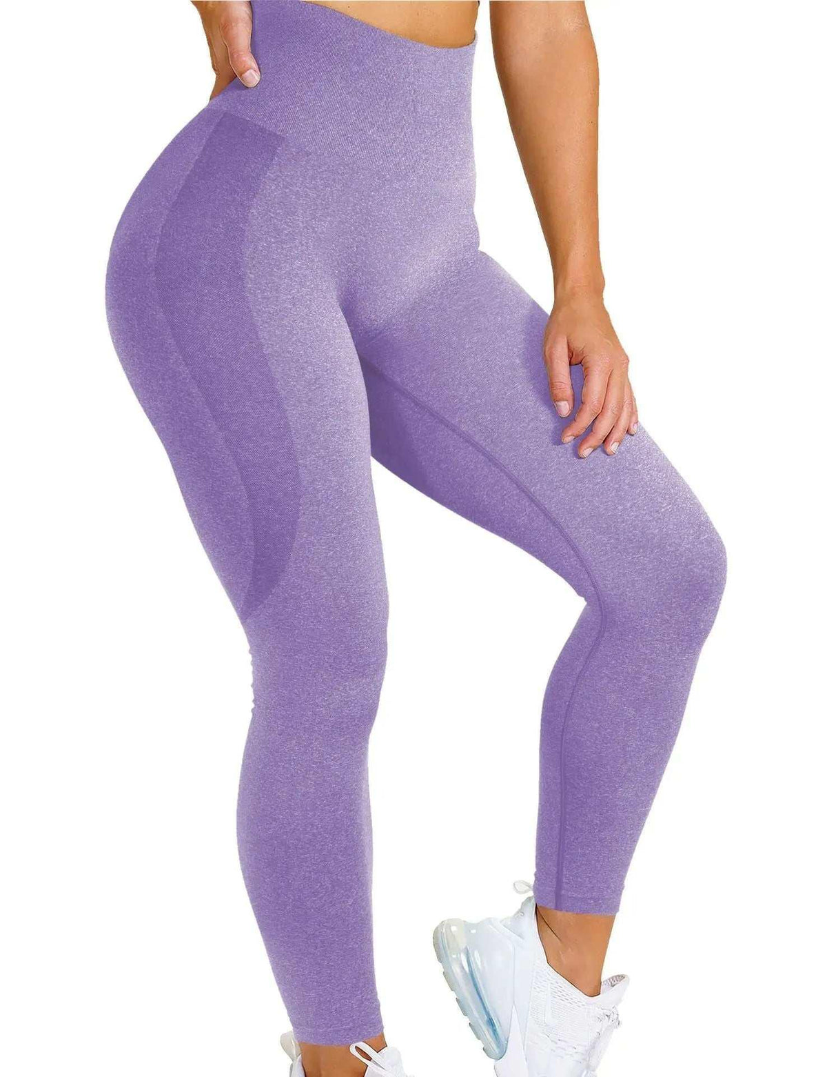 Seamless Yoga Pants - Moisture-Wicking Comfort in Stylish Brown for Gym and Everyday Wear - Allen-Fitness