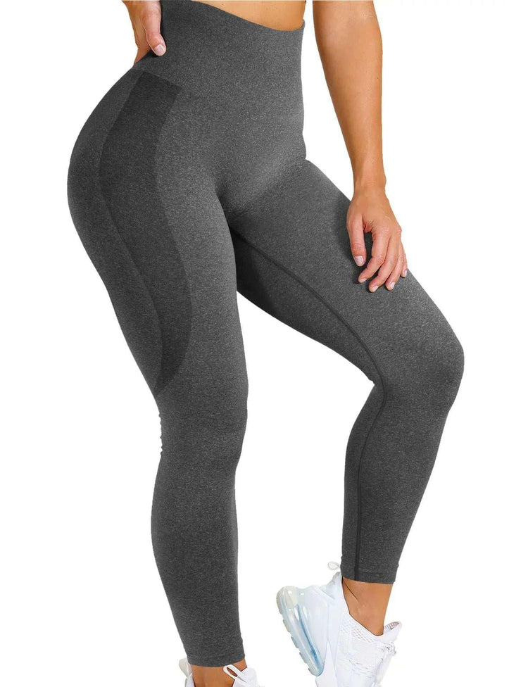 Seamless Yoga Pants - Moisture-Wicking Comfort in Stylish Brown for Gym and Everyday Wear - Allen-Fitness