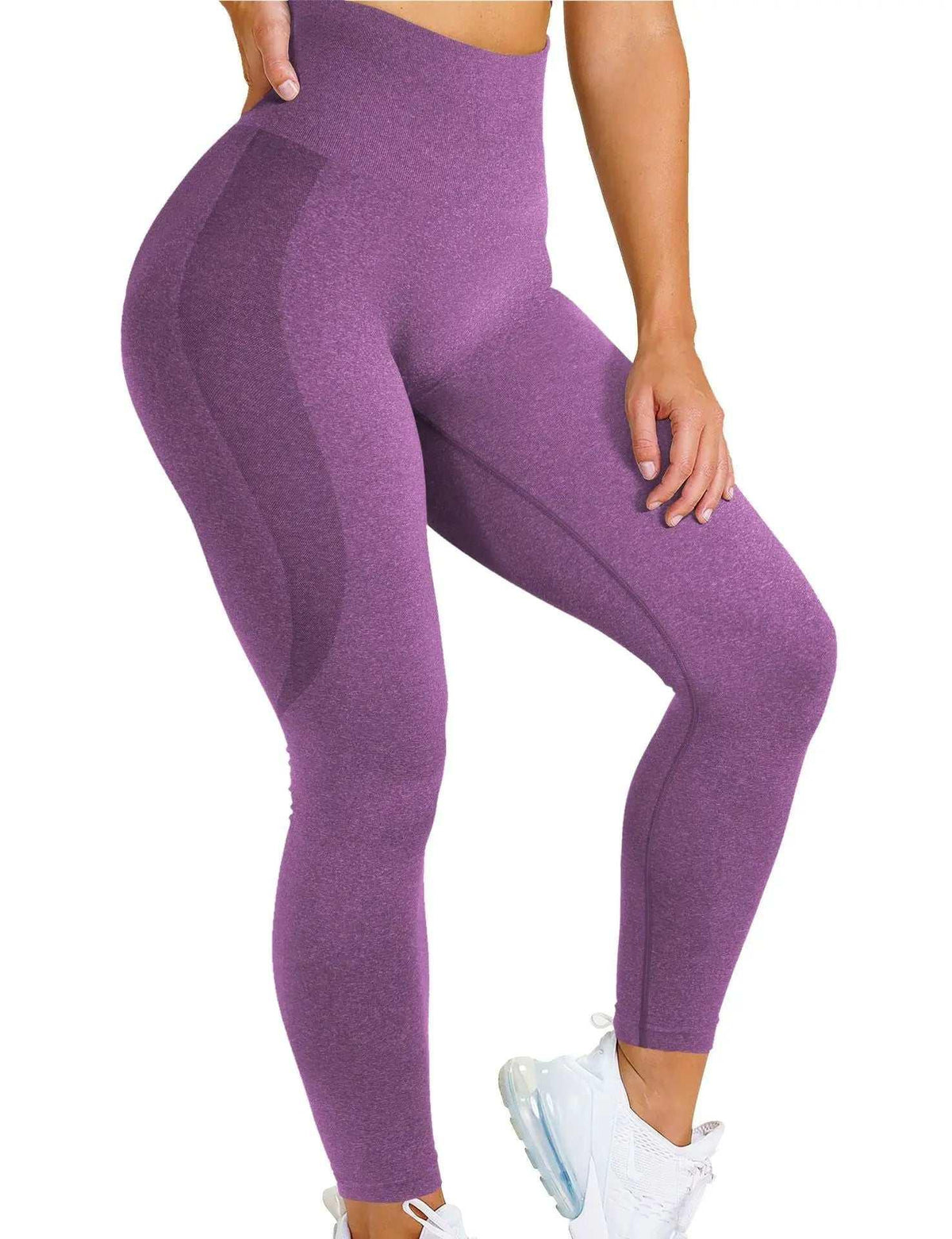 Seamless Yoga Pants - Moisture-Wicking Comfort in Stylish Brown for Gym and Everyday Wear - Allen-Fitness