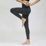 Seamless Yoga Pants - Moisture-Wicking Comfort in Stylish Brown for Gym and Everyday Wear - Allen-Fitness