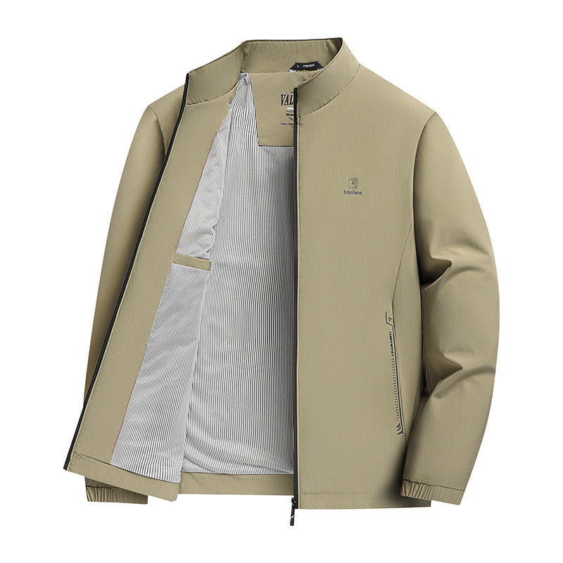 Long Sleeve Stand Collar Loose Fit Men&