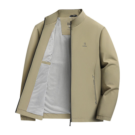 Long Sleeve Stand Collar Loose Fit Men&