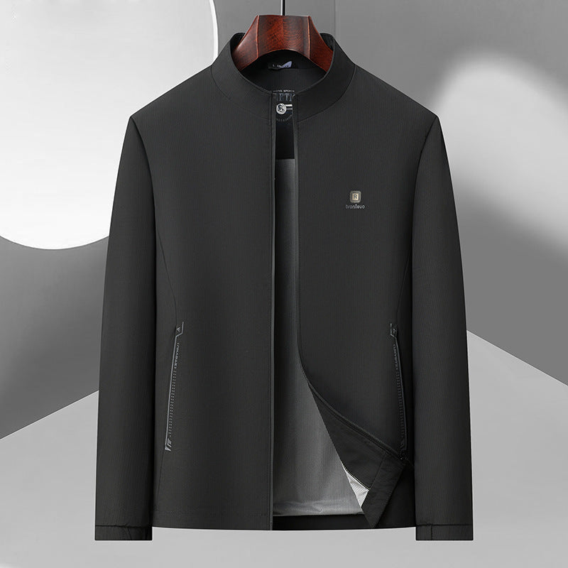 Long Sleeve Stand Collar Loose Fit Men&
