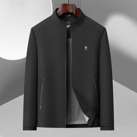 Long Sleeve Stand Collar Loose Fit Men&