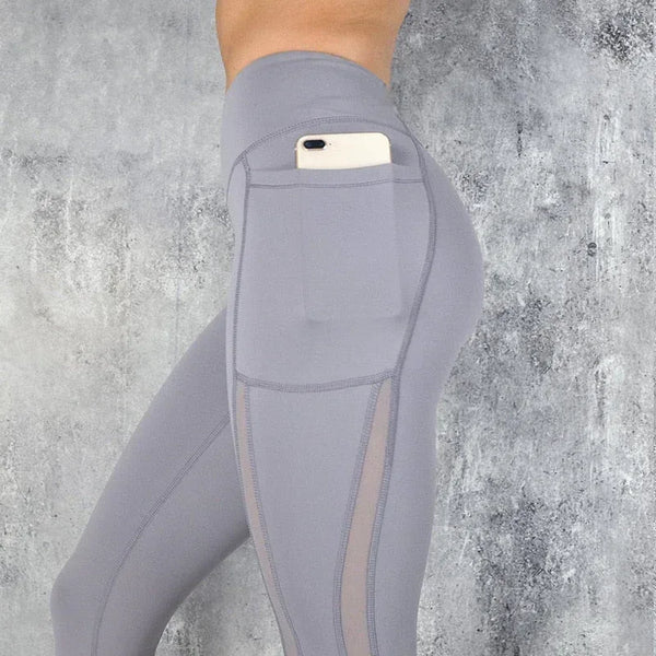CHRLEISURE High Waist Pocket Leggings - Solid Color Workout Leggings for Women - Allen-Fitness
