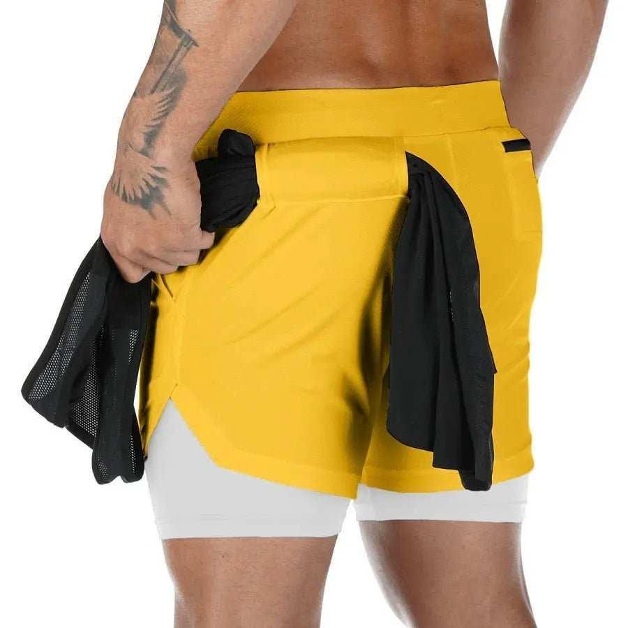 Camo Jogging Workout Shorts for Men - 2-in-1 Design, Quick Dry, Comfortable Fit - Allen-Fitness