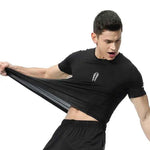 Short Sleeve Sports Tops Seamless Dry Fit Sports Mens Compression Gym Wear Men Gym Tights Gym Fitness Wear - Allen-Fitness