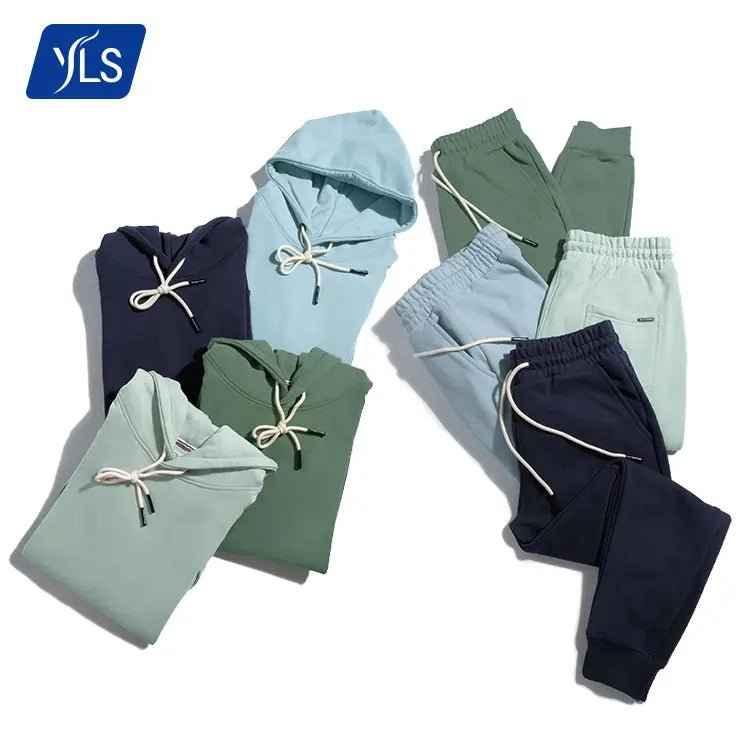 High Quality 470GSM Thick 100 Cotton Tracksuit Sweatsuit. Printed Logo Jogging Sweat Suits - Allen-Fitness