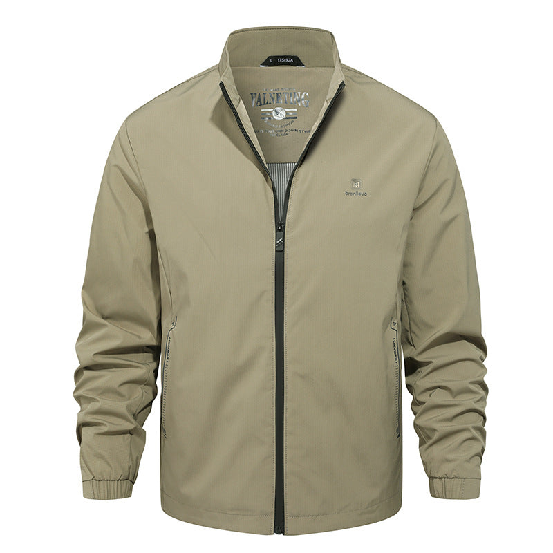 Long Sleeve Stand Collar Loose Fit Men&