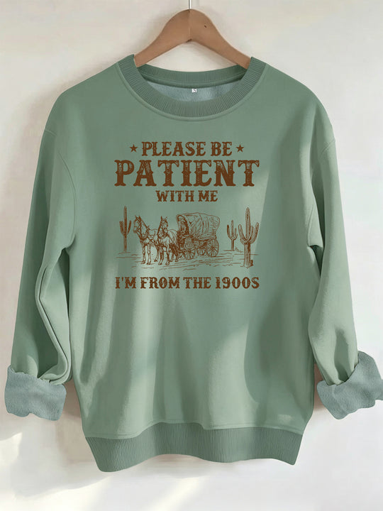 Round neck fleece hoodie