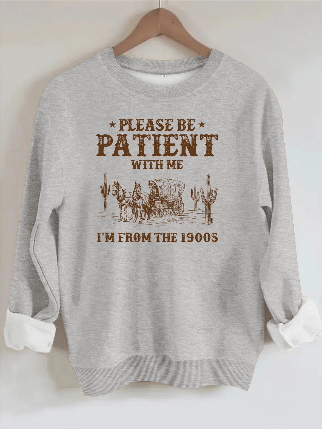 Round neck fleece hoodie