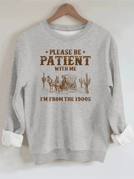 Round neck fleece hoodie